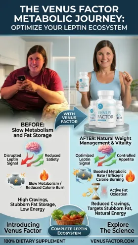 Venus Factor USA weight loss journey leptin metabolic support before after